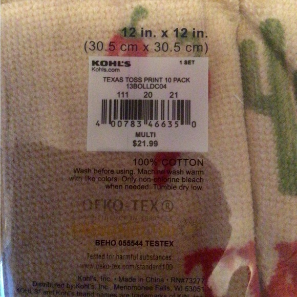 NWT The Big One 10 Pack of Texas Themed Dishcloths - Picture 2 of 3